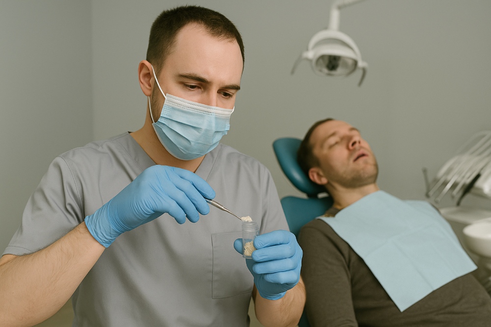 Dental bone graft powder preparation in clinic | ایران کارن